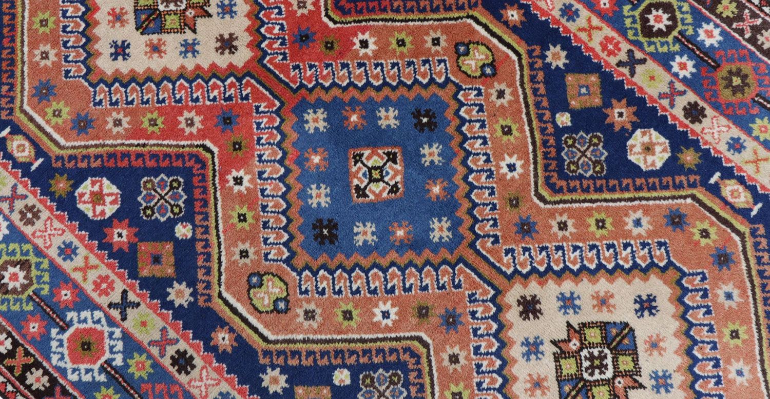 Alfombra persa - Nómada - 162 x 108 cm - azul oscuro