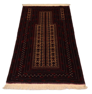 Alfombra afgana - 120 x 80 cm - rojo oscuro