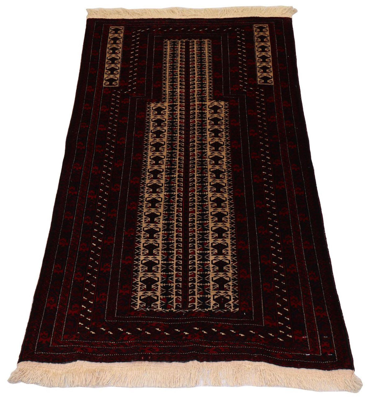 Alfombra afgana - 150 x 95 cm - rojo oscuro