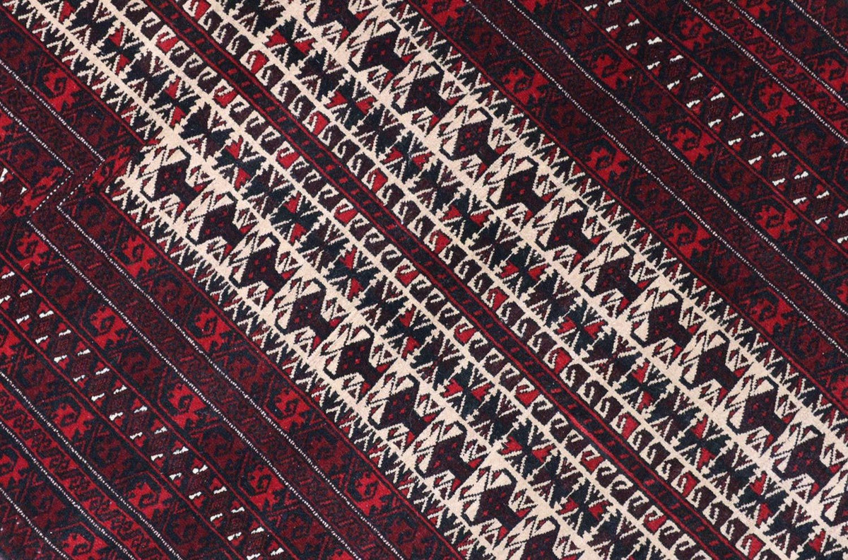 Alfombra afgana - 150 x 95 cm - rojo oscuro