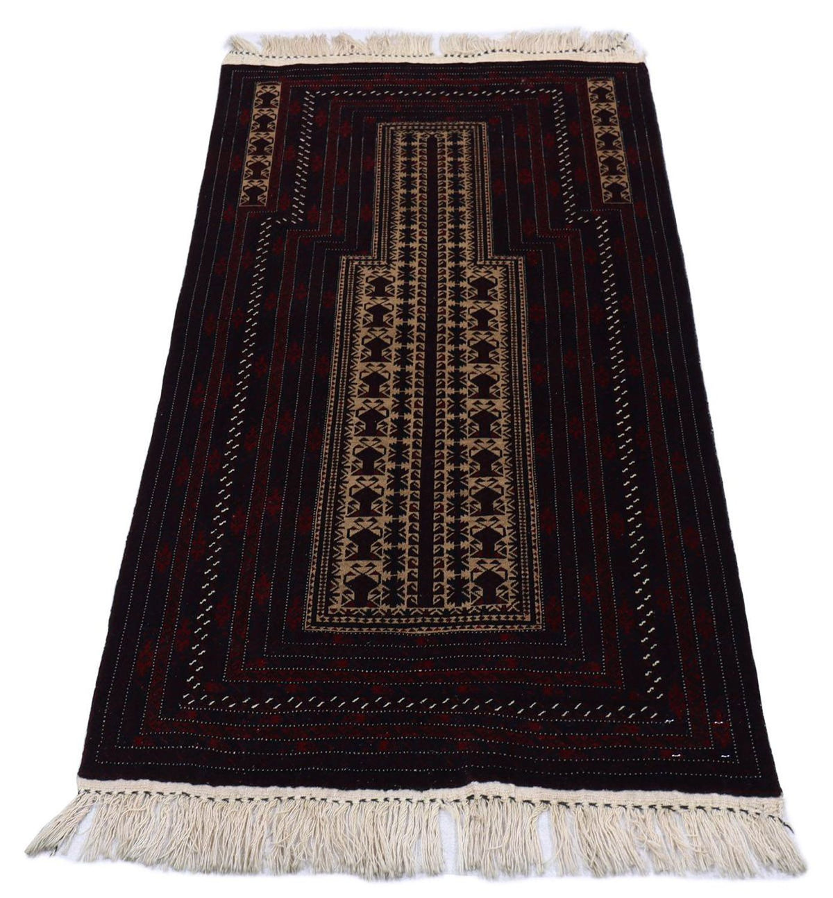 Alfombra afgana - 150 x 95 cm - rojo oscuro