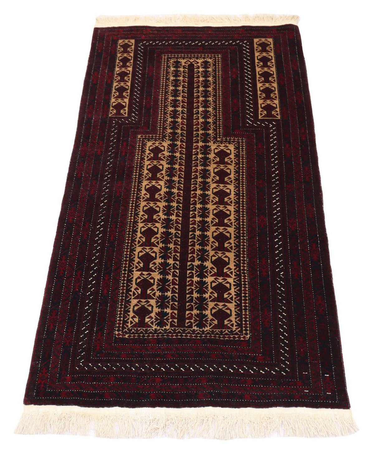 Alfombra afgana - 150 x 95 cm - rojo oscuro