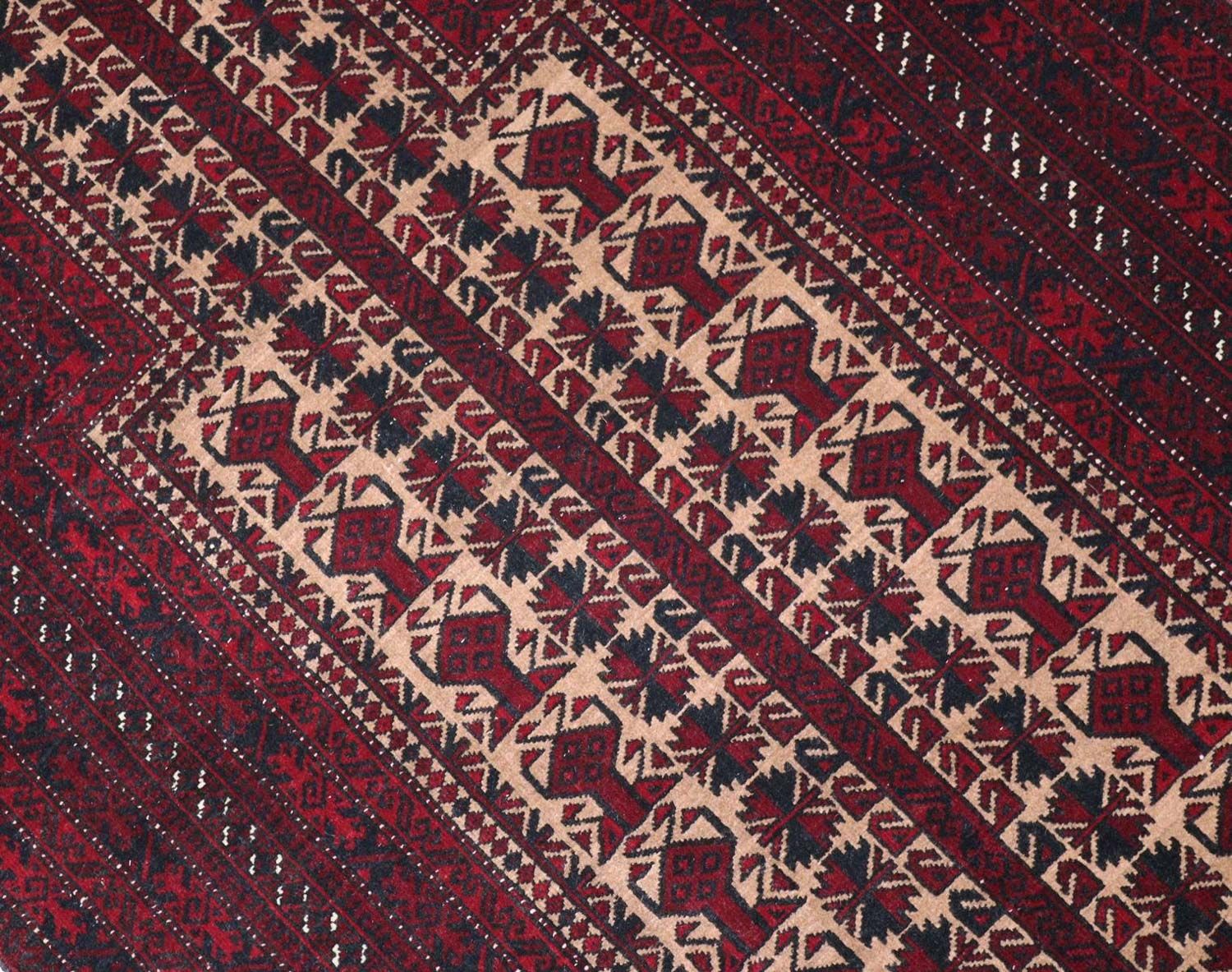 Alfombra afgana - 150 x 95 cm - rojo oscuro