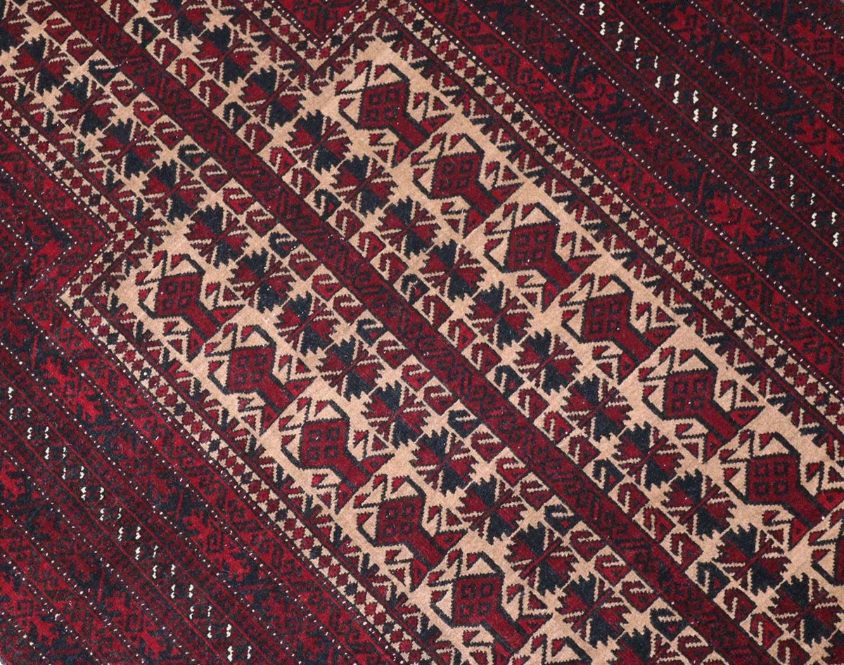 Alfombra afgana - 150 x 95 cm - rojo oscuro