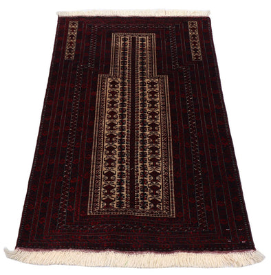 Alfombra afgana - 150 x 95 cm - rojo oscuro