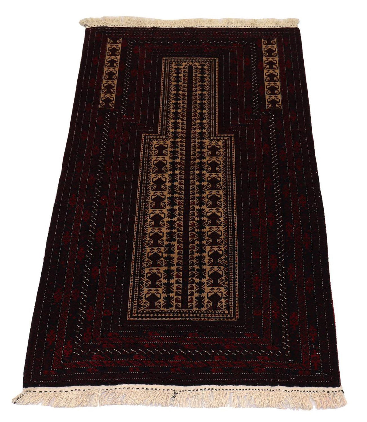 Alfombra afgana - 150 x 95 cm - rojo oscuro