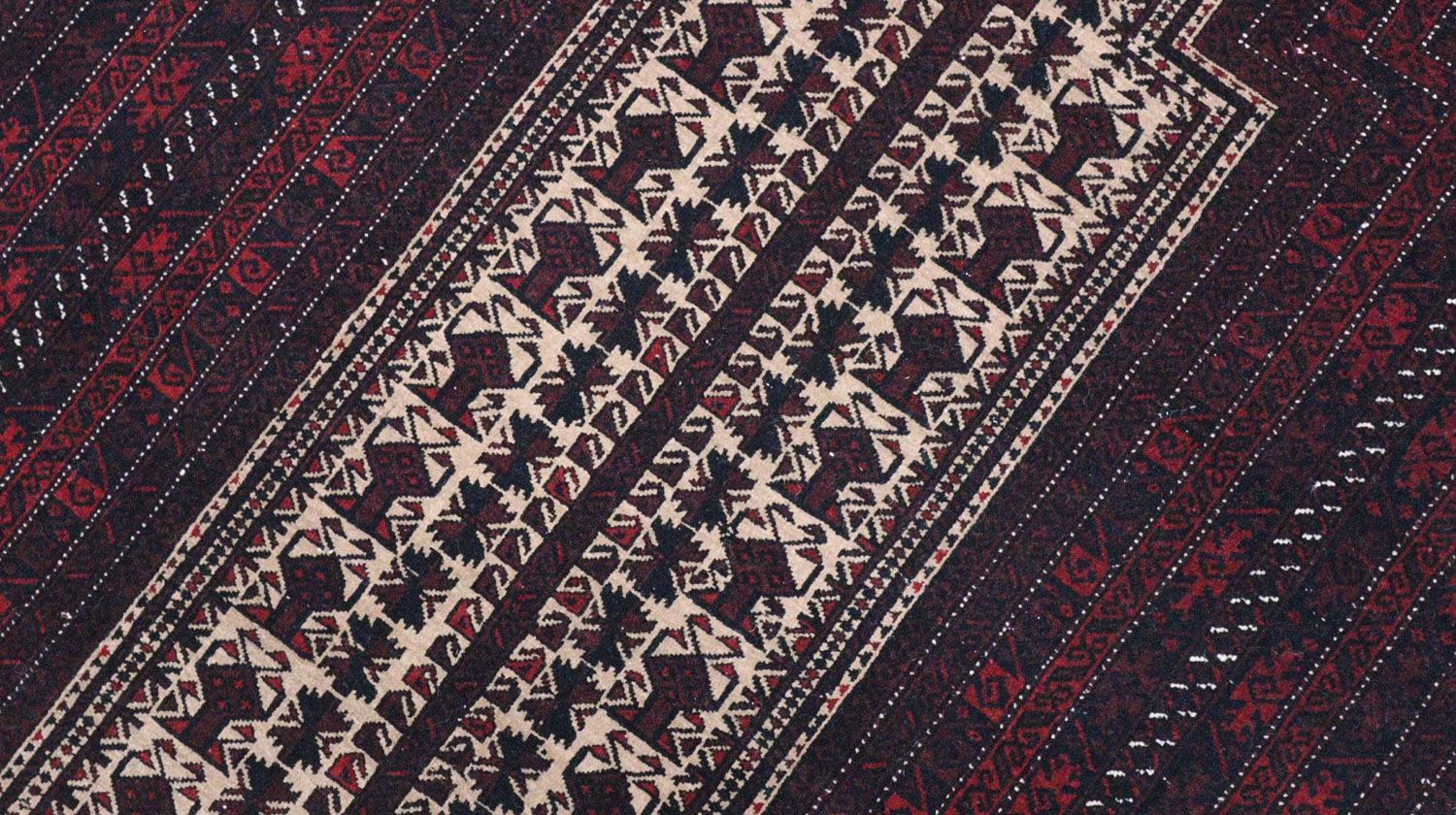 Alfombra afgana - 150 x 95 cm - rojo oscuro