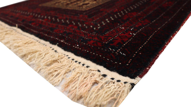 Alfombra afgana - 150 x 95 cm - rojo oscuro