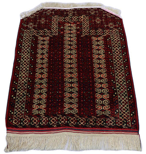 Alfombra Belutsch - 116 x 95 cm - rojo oscuro