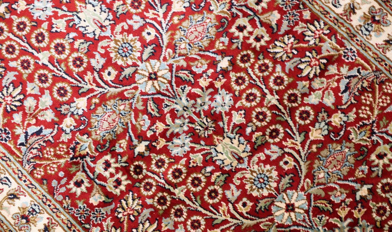 Alfombra de seda - Seda de Cachemira - 124 x 77 cm - rojo
