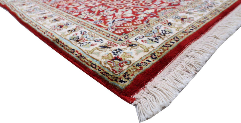 Alfombra de seda - Seda de Cachemira - 124 x 77 cm - rojo