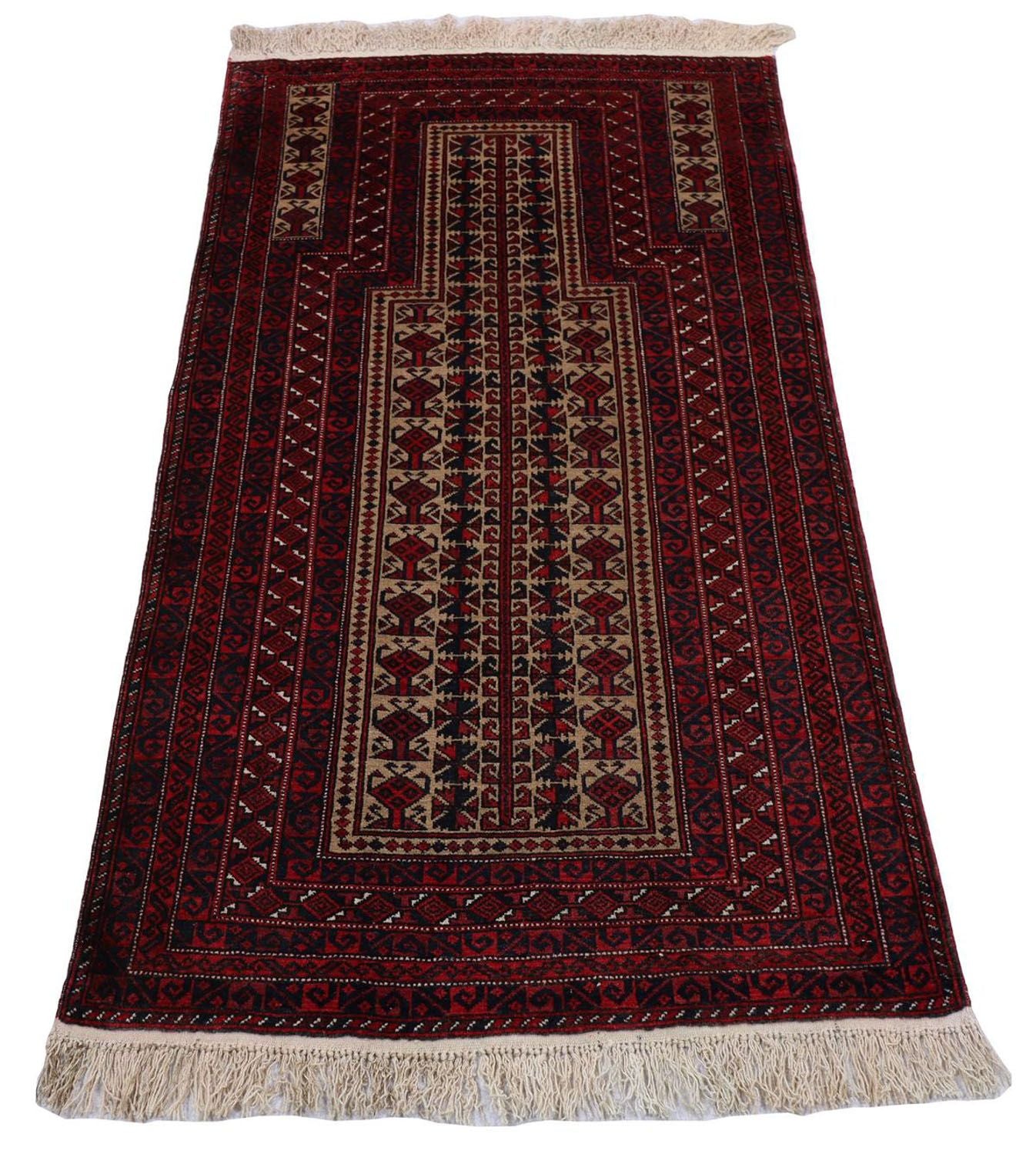 Alfombra Belutsch - 156 x 88 cm - rojo oscuro