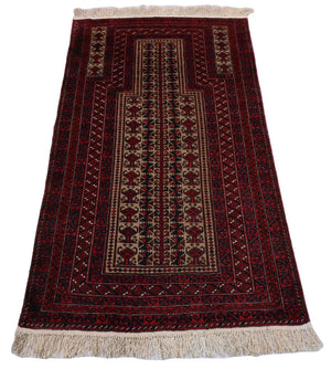 Alfombra Belutsch - 156 x 88 cm - rojo oscuro