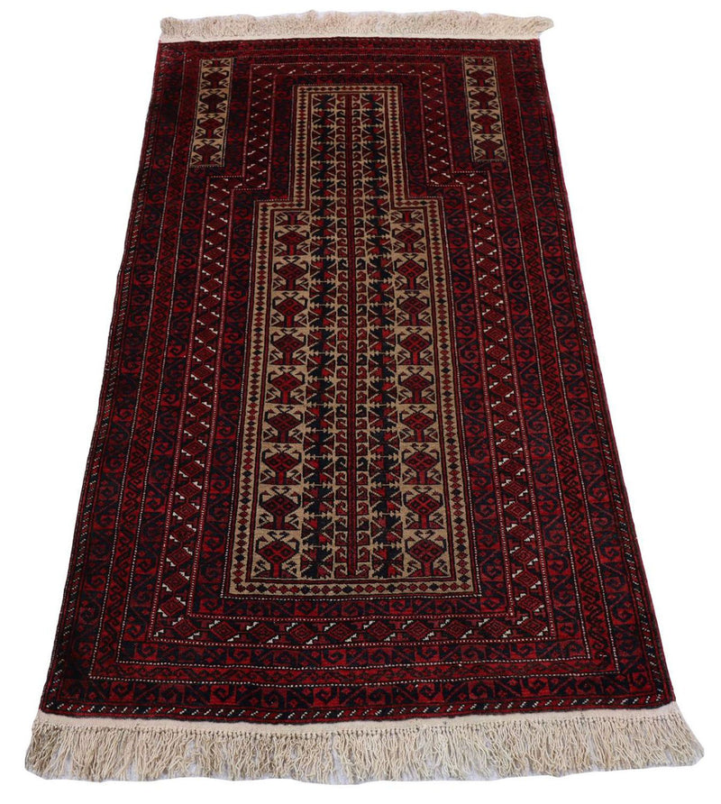 Alfombra Belutsch - 156 x 88 cm - rojo oscuro