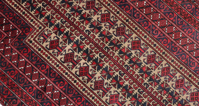 Alfombra Belutsch - 156 x 88 cm - rojo oscuro