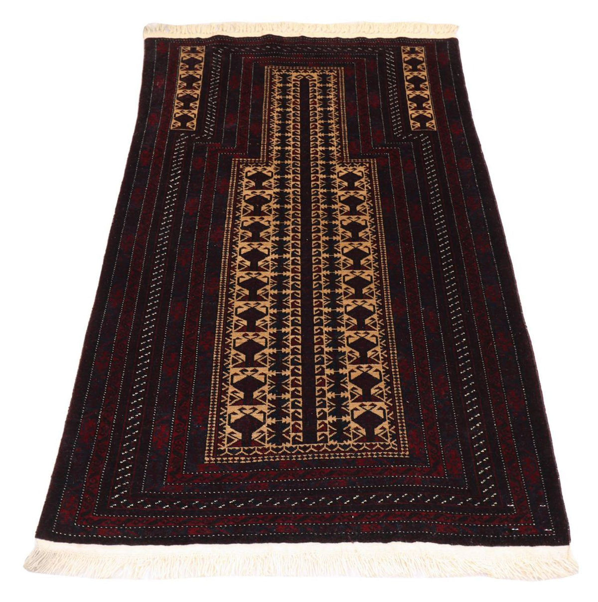 Alfombra afgana - 150 x 95 cm - rojo oscuro