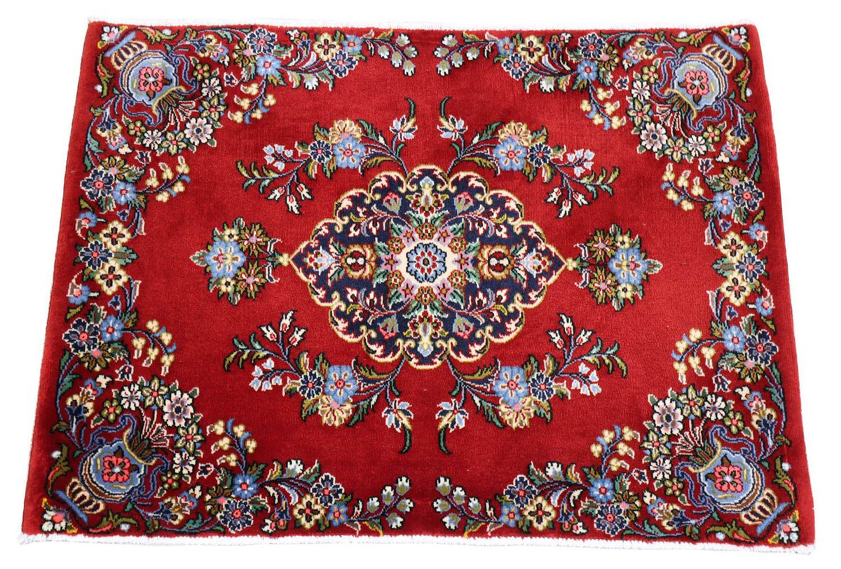 Alfombra persa - Ghom - 98 x 70 cm - rojo