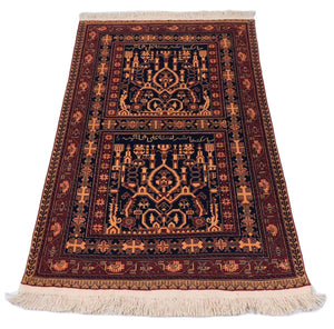 Alfombra afgana - 150 x 100 cm - negro