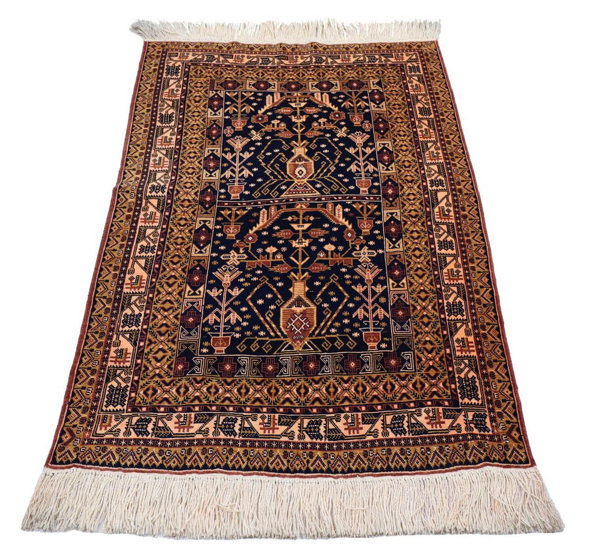 Alfombra afgana - 140 x 102 cm - negro