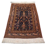 Alfombra afgana - 140 x 102 cm - negro