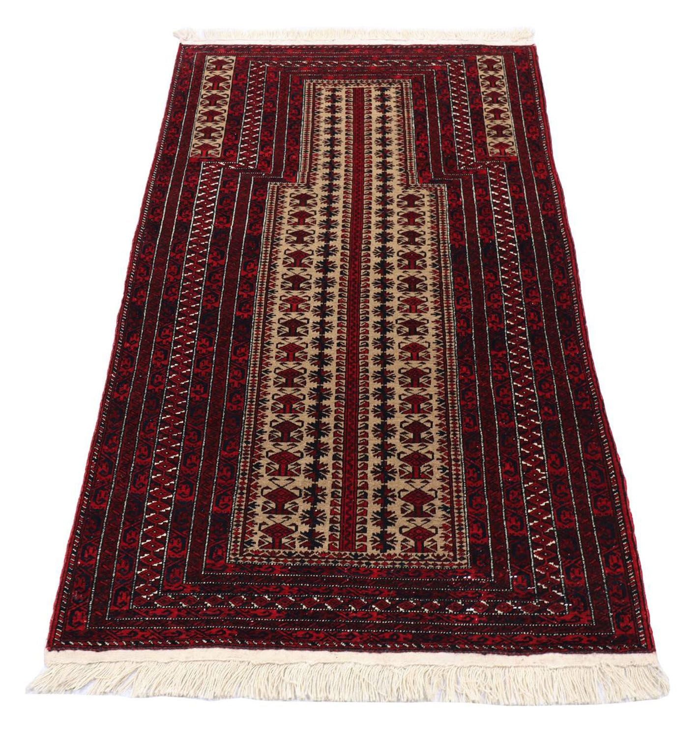 Alfombra Belutsch - 120 x 80 cm - rojo oscuro
