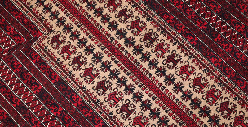 Alfombra Belutsch - 120 x 80 cm - rojo oscuro