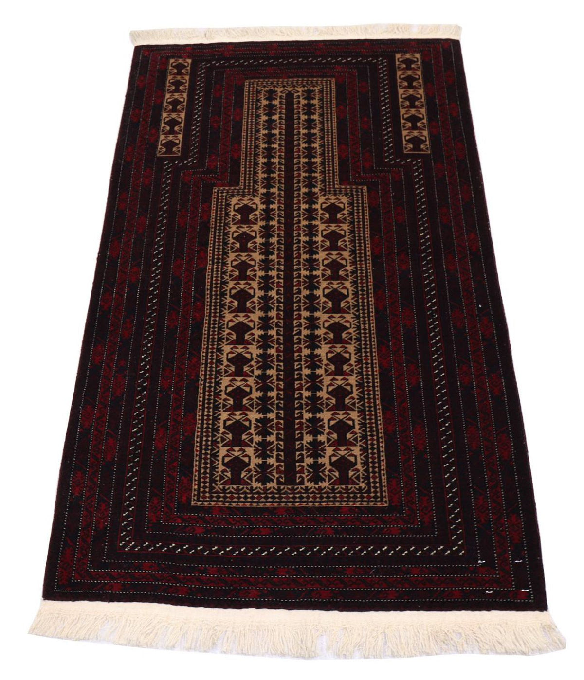 Alfombra afgana - 150 x 95 cm - rojo oscuro