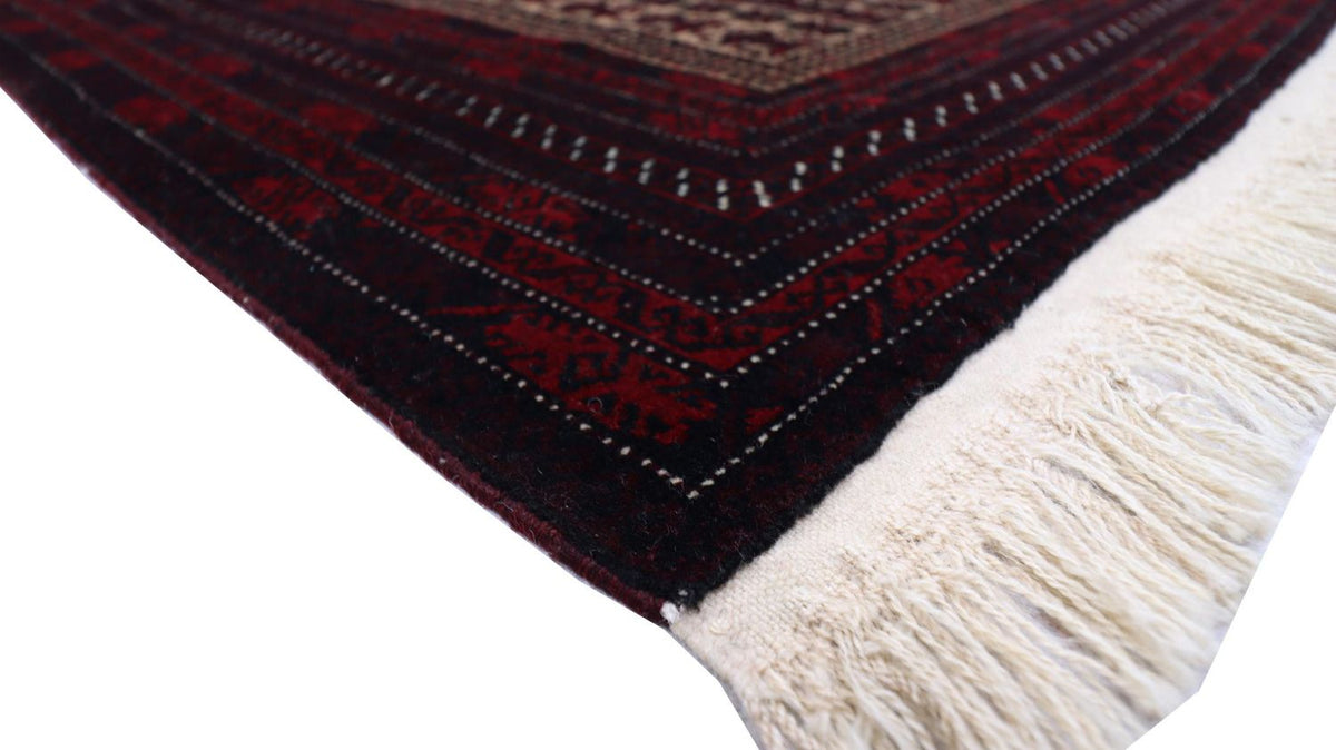 Alfombra afgana - 150 x 95 cm - rojo oscuro