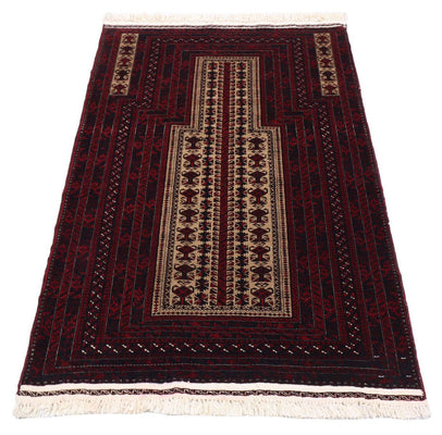Alfombra afgana - 150 x 95 cm - rojo oscuro