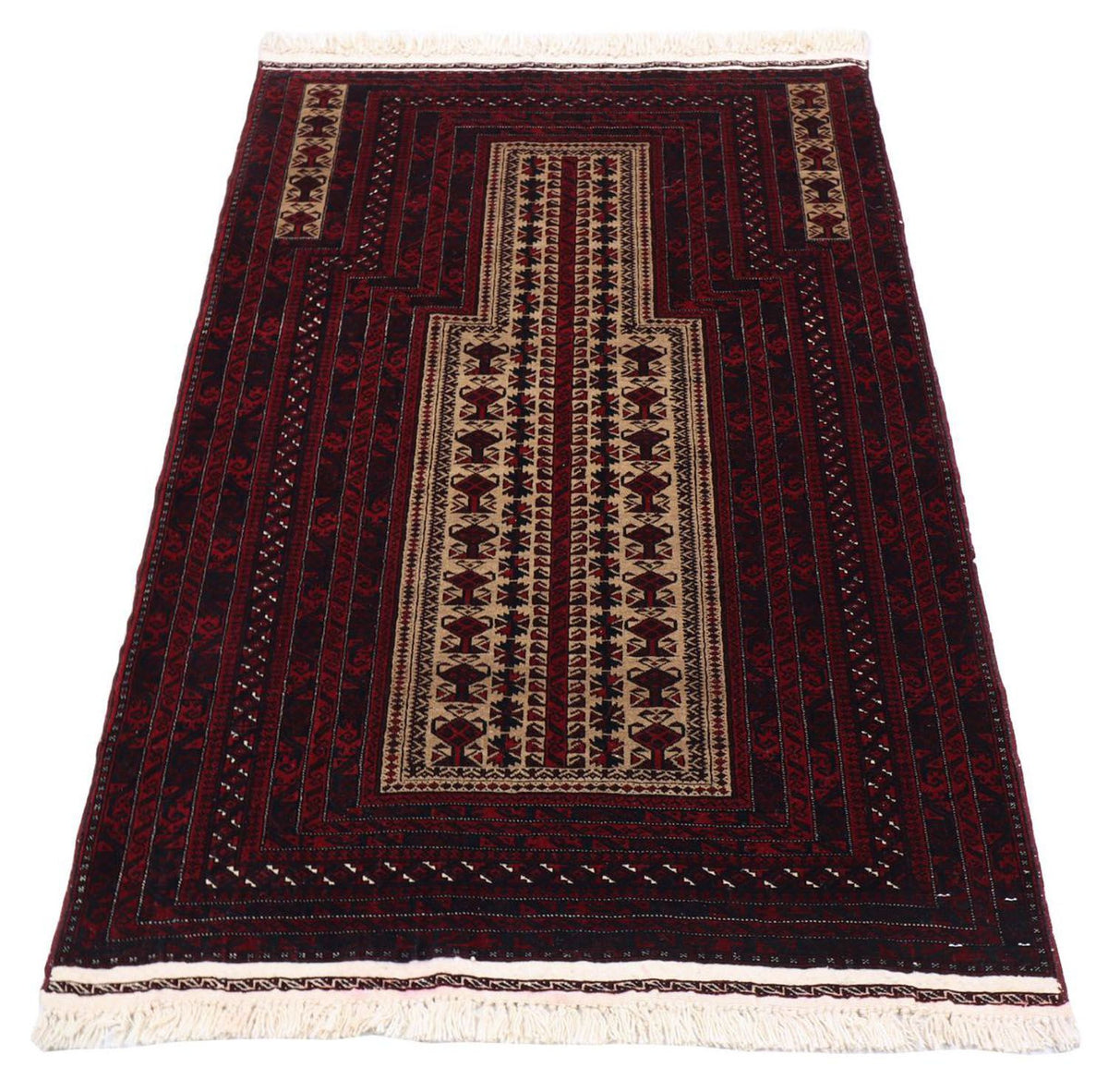 Alfombra afgana - 150 x 95 cm - rojo oscuro