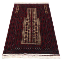 Alfombra afgana - 150 x 95 cm - rojo oscuro