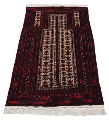 Alfombra afgana - 150 x 95 cm - rojo oscuro
