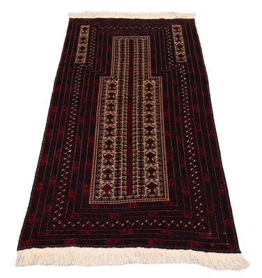Alfombra afgana - 150 x 95 cm - rojo oscuro
