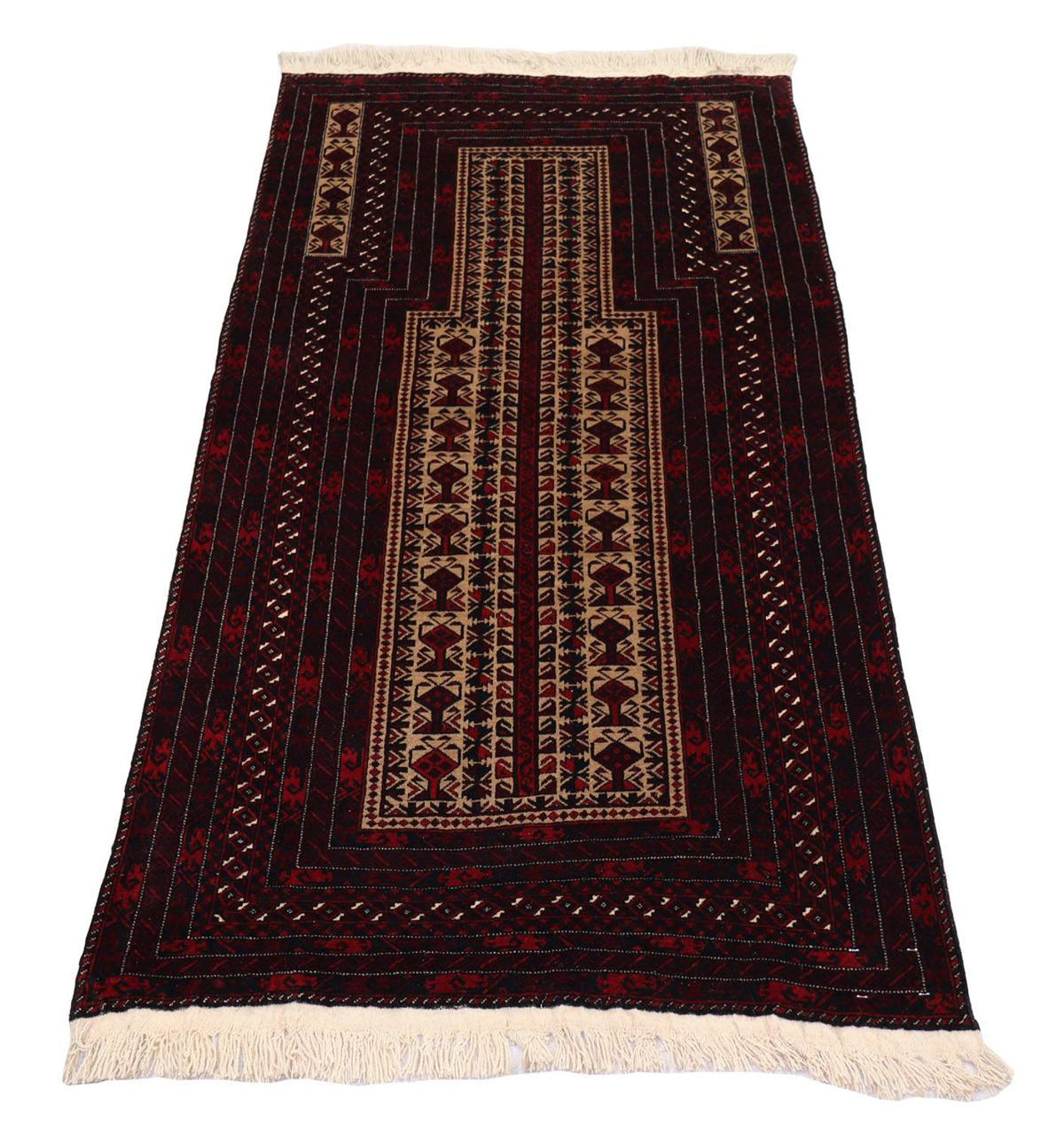 Alfombra afgana - 150 x 95 cm - rojo oscuro