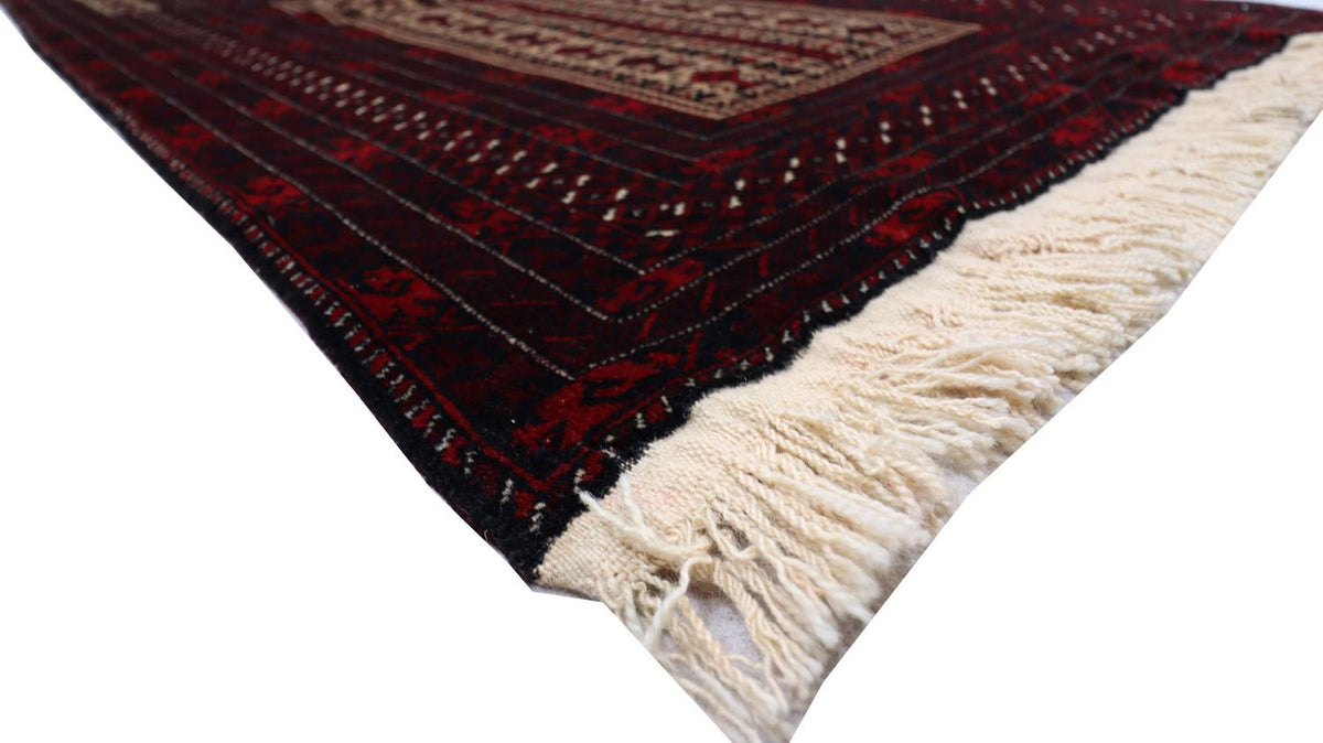 Alfombra afgana - 150 x 95 cm - rojo oscuro