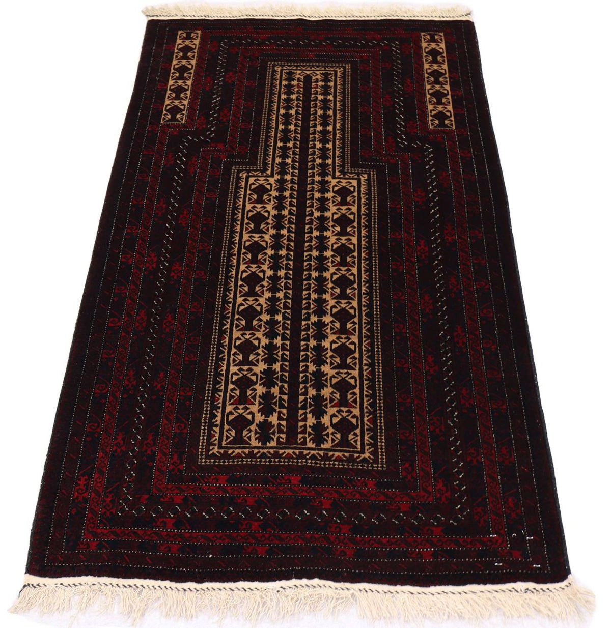 Alfombra afgana - 150 x 95 cm - rojo oscuro