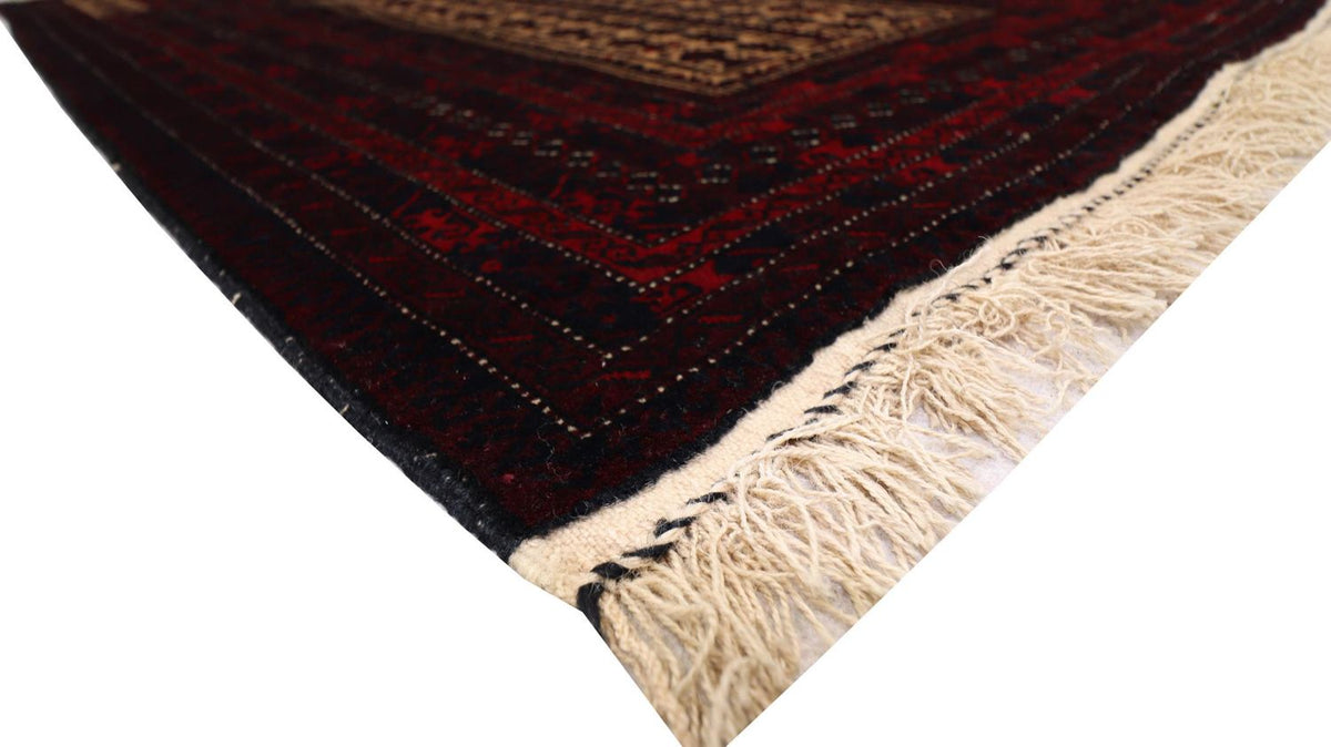 Alfombra afgana - 150 x 95 cm - rojo oscuro