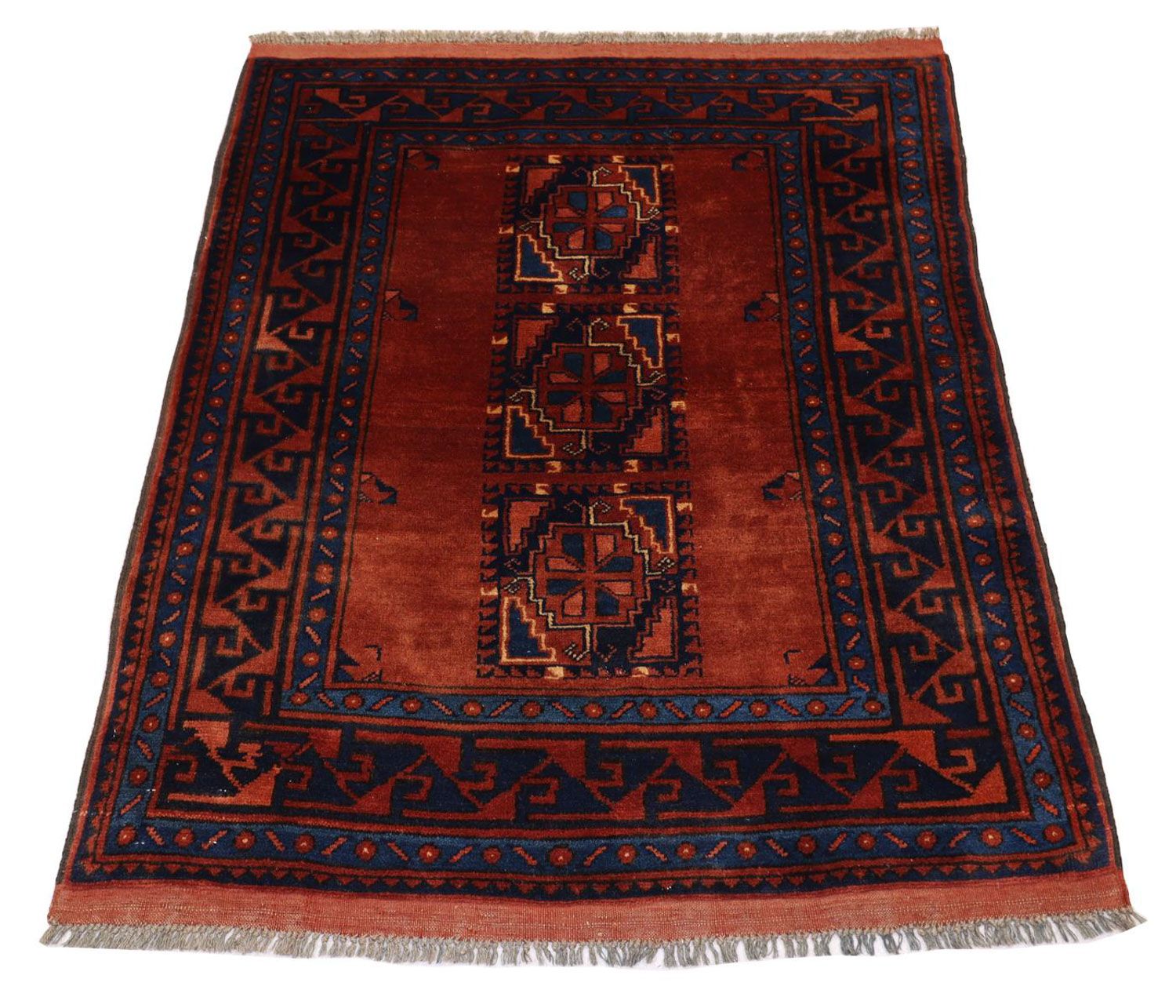 Alfombra afgana - 115 x 94 cm - óxido