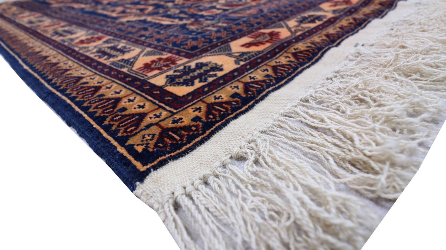 Alfombra afgana - 144 x 95 cm - azul oscuro