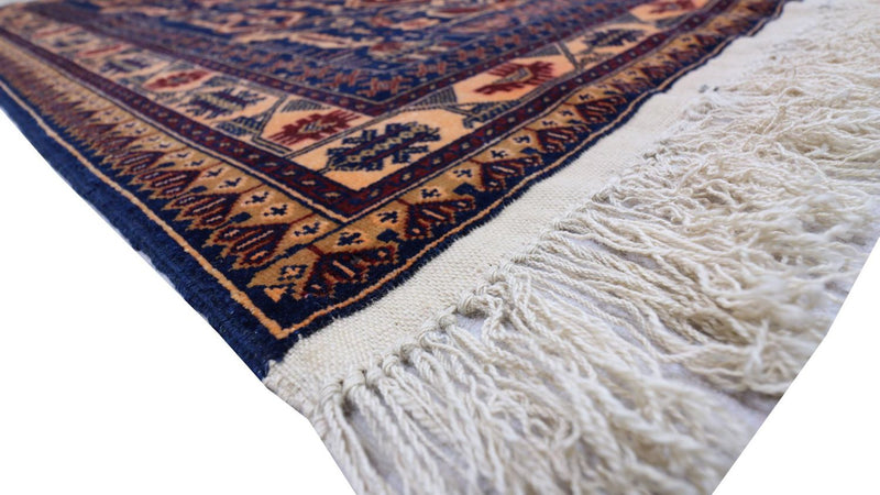 Alfombra afgana - 144 x 95 cm - azul oscuro