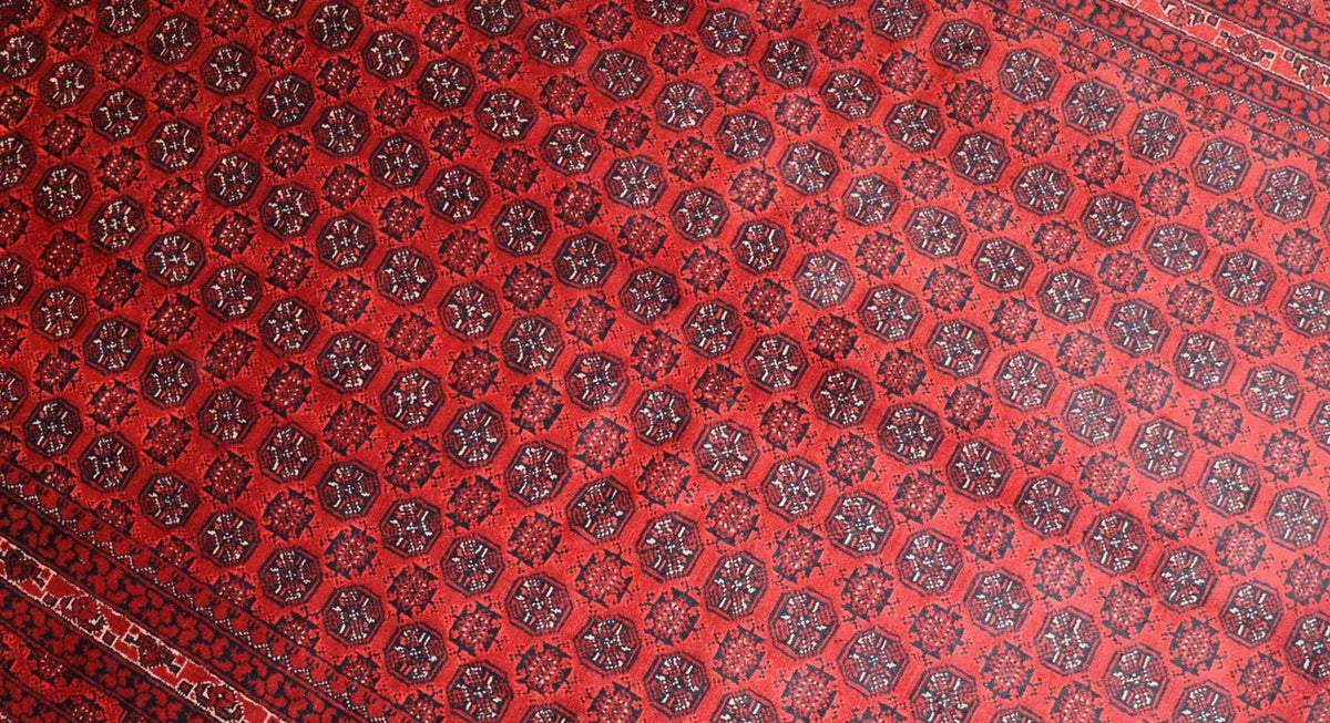 Alfombra afgana - 193 x 144 cm - rojo oscuro
