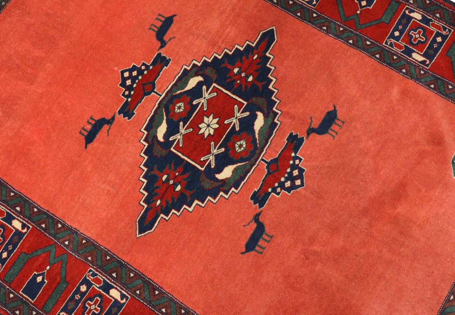 Alfombra afgana cuadrado  - 202 x 197 cm - rojo
