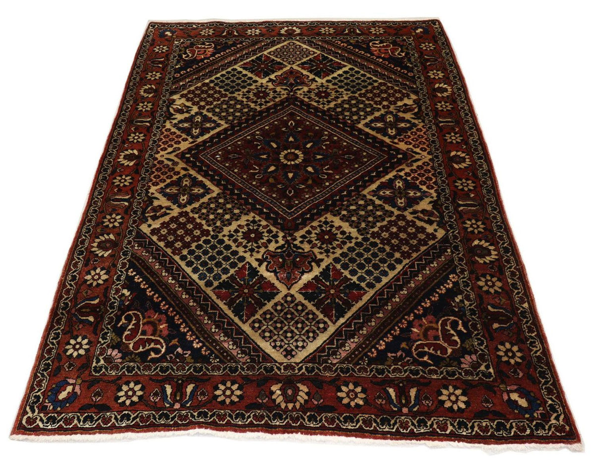 Alfombra persa - Nómada - 204 x 142 cm - rojo oscuro