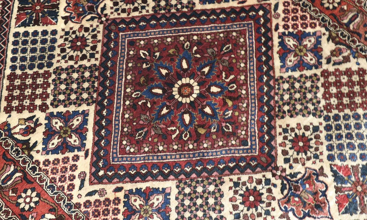 Alfombra persa - Nómada - 204 x 142 cm - rojo oscuro