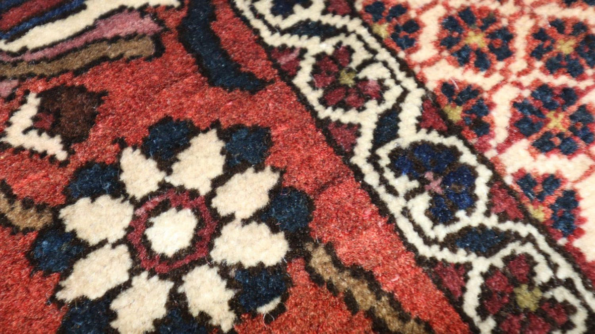 Alfombra persa - Nómada - 204 x 142 cm - rojo oscuro