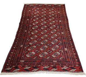 Alfombra de pasillo Alfombra afgana - 229 x 123 cm - rojo oscuro