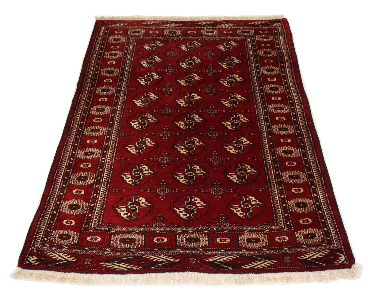 Alfombra Turkaman - 182 x 137 cm - rojo oscuro