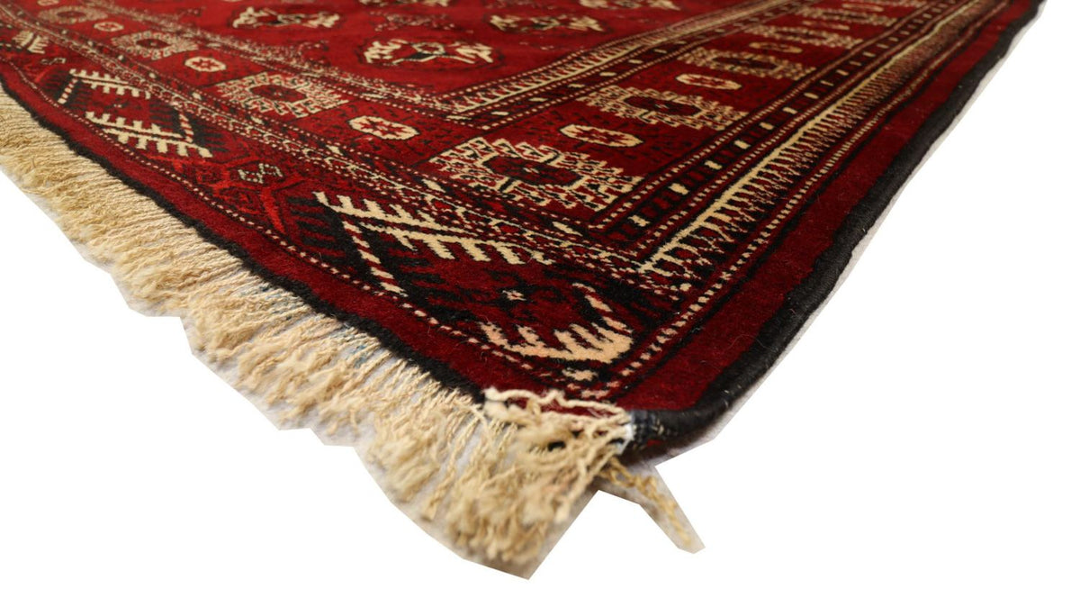 Alfombra Turkaman - 182 x 137 cm - rojo oscuro