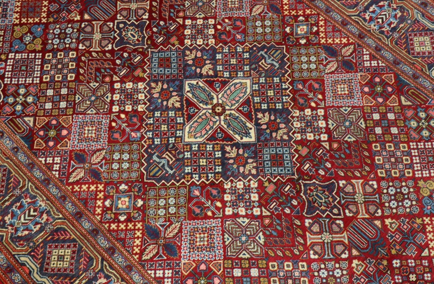 Alfombra persa - Keshan - 220 x 140 cm - rojo oscuro