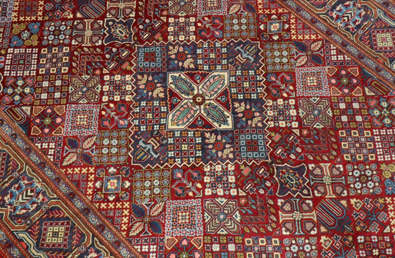 Alfombra persa - Keshan - 220 x 140 cm - rojo oscuro